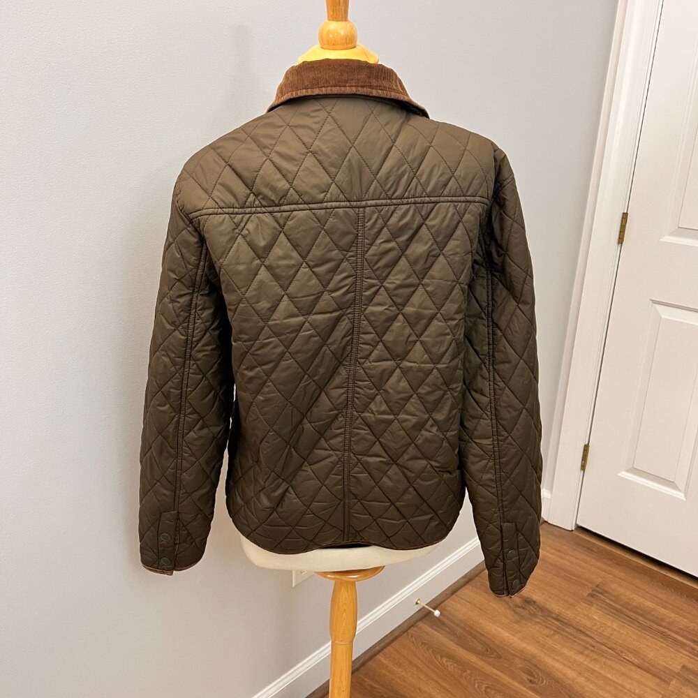 Tre Vero Vintage Diamond Quilted Military Barn Jacket Sz L - Picture 11 of 12